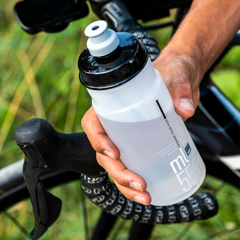 Elite Jet Cycling Water Bottle â€“ 750ml â€“ Clear with Red Logo â€“ High-Flow, Biodegradable, BPA-Free - Image 2